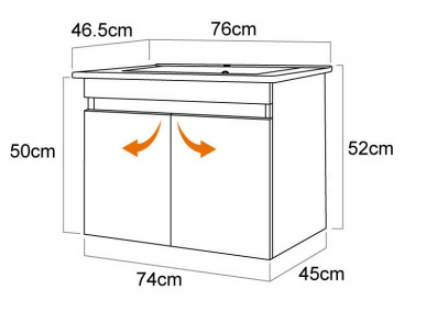 75CM-白鐵浴櫃/不含龍頭